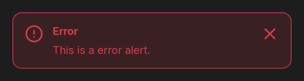 dh-alert error (dark theme)