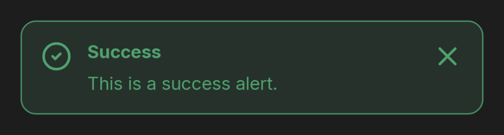dh-alert success (dark theme)