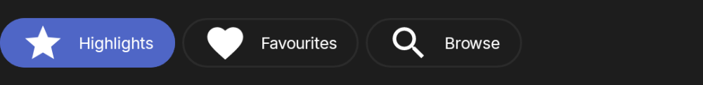 dh-pill-tabs pill, tabs, primary, label, icon, start (dark theme)