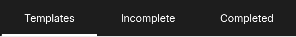 dh-tabs tabs, secondary, label, stretch (dark theme)