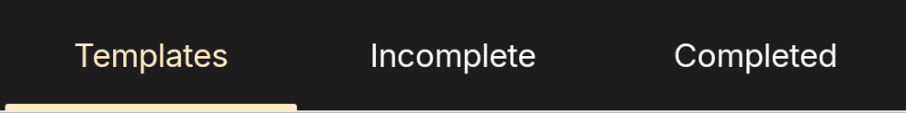 dh-tabs tabs, tertiary, label, stretch (dark theme)