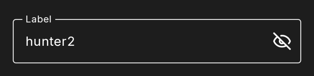 dh-text-field password, revealed (dark theme)